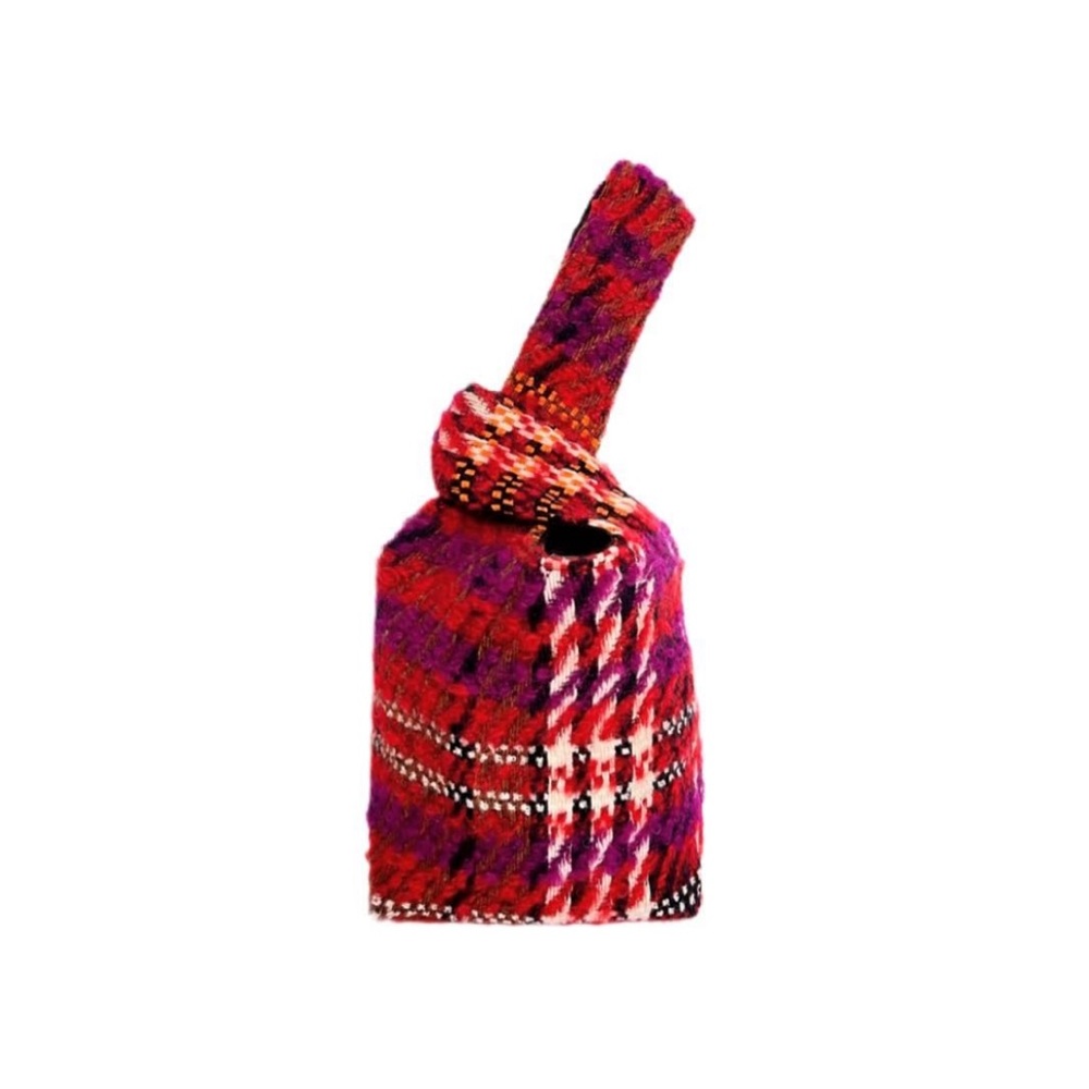 Rose Wool Flannel Knot Bag